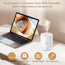 Portable Mini Humidifiers For bedroom baby, 350ml Small Cool Mist Humidifier USB Rechargeable Humidifier For plants, Travel Office Home, Auto Shut-Off,2 Mist Modes Super Quiet,With Night Light by TinyTreasures Baby Boutique