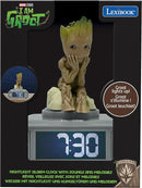 LEXiBOOK, Marvel Guardians of The Galaxy, Groot Nightlight Alarm Clock, Sounds and Melodies, Backlit LCD Screen, Illuminated, Snooze, Grey/Brown, RL800GG by TinyTreasures Baby Boutique