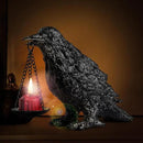 Gothic Crow Lamp Tealight Candle Holder Raven Statue for Indoor Outdoor Decor Halloween Garden Resin Statue Black Stone by CozyNest Decor