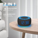 Buffbee Sound Machine & Alarm Clock 2-in-1, 0-100% Clock Face Brightness, Bottom Colored Light, Sleep Timer, Precise 30-Level Volume Control White Noise Machines by TinyTreasures Baby Boutique