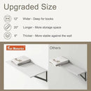 Fun Memories 20 Inch Floating Shelves for Wall, White Bathroom Shelves Set of 2, 12 Inch Deep Wall Shelf for Bedroom, Kitchen, Large Home Decor Shelves Farmhouse Storage Shelf by CozyNest Decor
