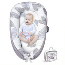 Baby Lounger - Baby Lounger for Newborn 0-24 Months, Breathable, Soft Cotton Baby Nest, Portable Infant Lounger for Home & Travel, Newborn Essentials Gift (Grey Leaf) by TinyTreasures Baby Boutique
