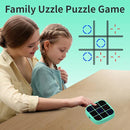 Tic-Tac-Toe Bolt Game, 4-in-1 Handheld Puzzle Game Console, Electronic Tic-Tac-Toe Toy, Educational and Memory Growth, Portable Travel Games for Car Ride, Board Games for Kids and Adults (Cyan) by TinyTreasures Baby Boutique