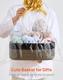 KALLAX Small Woven Basket, 13.5 x 9.5 x 5 Inches, Storage Basket for Organizing, Cute Small Rope Shelf Closet Cube Storage Bins Baskets for Shelves, Dog Toy Gift Baskets Empty, 3 Pack Black & Brown by TinyTreasures Baby Boutique