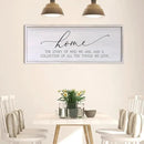 Home The Story of Who We Are Sign Farmhouse Family Wall Decor 32x12 Inch Plaque Wood Framed Art for Hanging (White) by CozyNest Decor
