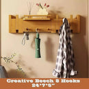 Wall Mounted Piano Key Hanger | Flip Style Hook | Entrance Wall Art Hook, Made of Oak Wood (3 Times Painted, 4 Times Polished) (Fence Beech, 8Hooks) by CozyNest Decor