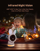 ARENTI Upgraded Baby Monitor, 4MP 2.4G&5G WiFi Baby Camera Monitor, Infrared Night Vision, Night Light, 2-Way Audio, Cry&Motion Detection, Temp&Humidity Sensor, App Control by TinyTreasures Baby Boutique