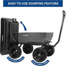 BILT HARD Poly Garden Dump Cart 1200 lbs with No Flat Tires, Quick Release, 2-in-1 Convertible Handle, 7 Cu Ft Dump Wagon Heavy Duty for Yard, Outdoor by GreenHaven Gardens