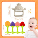 5 Packs Baby Teething Toys for Babies Over 3 Months, Food Grade Silicone Teething Mitten, Anti Dropping Wrist Hand Teethers Baby Chew Toys for Sucking Needs, BPA Free (Caramel) by TinyTreasures Baby Boutique