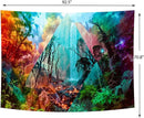 Delur Forest Tapestry Waterfall Mountain Rainforest Sunset Nature Tree Tapestry Wall Hanging Scenic Tropical Landscape Natural Sunrise Headboard for Bedroom Living Room Home Decor (70.8" x 92.5") by CozyNest Decor