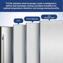 Tylza Outdoor Beverage Refrigerator 24 Inch, Stainless Steel Under Counter Beverage Cooler, 190 Cans Beer Fridge Built-in and Freestanding Beverage Fridge by CozyNest Decor