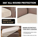 PrinceDeco Velvet Couch Cushion Cover Soft Stretch Cushion Slipcover for Chair Loveseat Sofa Cushion Furniture Protector Seat Cushion Sofa Cover (2 Piece Large Sofa Cushion Covers, Ivory) by CozyNest Decor