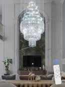 D24''XH86'' Large Chandeliers Modern Pendant Chandelier Lighting Raindrop Crystal Chandelier Flush Mount Ceiling Light for Entryway Staircase Hotel Lobby by CozyNest Decor