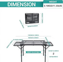 Nice C Folding Grill Table, Camping Table, Tailgate Tables, Grill Tables, Outdoor, Metal Folding Adjustable Height&Width, Mesh Net, Carry Handle by GreenHaven Gardens