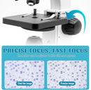 Microscope for Kids Starter Adults 64X-1280X Metal Monocular Microscope for Students School Home Education LED Lights Phone Holder Microscope Kit by TinyTreasures Baby Boutique