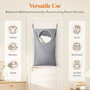 Lifewit 2 Pack Over Door Laundry Hamper, Large Collapsible Hanging Laundry Hamper, Hanging Laundry Basket Bag for Bathroom Bedroom Dirty Clothes Storage Organizer, Light Gray by CozyNest Decor