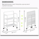 4NM 2 Tiers No-Assembly Folding Bookshelf with Wheels, Portable Rolling Storage Bookcase & Compact Side Table for Living Room, Bedroom, Kitchen, Bathroom (All White) by CozyNest Decor
