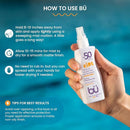 BU SPF 50 Kids Sunscreen Spray for Face and Body, Non Aerosol Spray, Fragrance Free, Clear, Non Greasy, Water Resistant, Fragrance Free 3.3 oz by TinyTreasures Baby Boutique