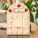 Personalized My First Year Photo Frame | 12 Months Picture Frame For Baby First Year | Displays One 4x4 Pics And Twelve 2x2 Pictures | Birthday Party Decor Newborn Memory Keepsake, Strawberry by TinyTreasures Baby Boutique