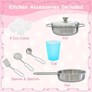 HONEY JOY Pink Kids Kitchen Playset, Wooden Little Chef Pretend Toy Kitchen Set w/Chalkboard, Telephone, Utensils, Oven, Microwave, Sink, Play Kitchen for Toddlers, Gift for Boys Girls, Pink by TinyTreasures Baby Boutique