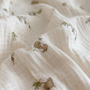 BuLuTu Muslin Toddler Pillowcase for Crib Cot Cradle, Soft Thin Kids Pillow Cover for Girls Boys, Children Pillow Cover for Sleeping with Cute Rabbit Print,14"x20", Envelope Closure by TinyTreasures Baby Boutique