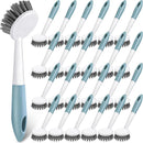 Patelai 24 Pack Kitchen Scrub Dish Brush with Long Handle Dish Scrubber with Stiff Bristles Scrub Brushes for Kitchen Dishes Washing Tools, Pots, Pans and Sink Cleaning (Celadon) by CozyNest Decor