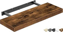 QEEIG Floating Shelf for Wall Bathroom Shelves Bedroom Kitchen Living Room Farmhouse Small Book Shelf 16 inch Set of 1, Brown (015-BN1) by CozyNest Decor