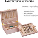 2-layer jewelry box，Jewelry Organizer with Handle，with hanging necklace hooks, detachable jewelry trays, suitable for storing a large amount of jewelry gift box (rose gold) by TinyTreasures Baby Boutique