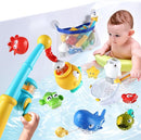 Bath Toys for Kids, Magnetic Fishing Toys with Storage Bag and Light up Star, Wind Up Creatures Baby Bathtub Birthday Gifts for Toddlers 2-4 Boys Girls, 11 Pcs Set by TinyTreasures Baby Boutique