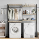 CABIHOME Heavy-Duty Laundry Shelf with Drying Racks | Space-Saving Adjustable Over-Washer Storage Organizer | 4-Tier Bathroom & Laundry Room Shelving Unit (Engineered Wood, 28") by CozyNest Decor