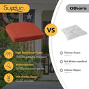 Outdoor Sunbrella Round Corner Seat Cushion, 17"x16"x2", Set of 4, Non Slip Seat Cushion Pads with Removable Cover for Patio Furniture, Garden Yard Lawn, Spectrum Grenadine by GreenHaven Gardens