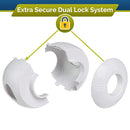 Child Safety Door Knob Cover (4 Pack) Hard-to-Remove Dual-Lock Door Handle Covers for Kids - Reusable Baby Proof Door Knob Locks - Installs Easily, No Tools Needed (White) by TinyTreasures Baby Boutique