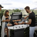 3 Burners Gas Grill with Side Burner, Propane Grill with Wheels and Storage, Outdoor Gas BBQ with Oil Tray and Thermometer for Patio and Party, 37000 BTU by GreenHaven Gardens