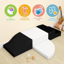 4-Piece Soft PU Leather Toddlers Climbing Toys, Baby Foam Climbing Blocks for Toddlers 3, Indoor Climb and Crawl Activity Play Set, Foam Play Gym Climbing Structures (Black and White) by TinyTreasures Baby Boutique