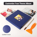 RECUTMS Small Photo Album Self Adhesive Scrapbook Magnetic Photo Albums for 4x6 5x7 8x10 Pictures for Baby Family Wedding 40 Pages with Metal Pen and Plastic Board (Blue) by TinyTreasures Baby Boutique
