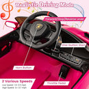 Costzon Pink Lamborghini Ride on Car, 12V Battery Powered 4WD Lambo Kids Car with Remote Control, 3 Speeds, Dual Doors, LED Lights, Horn, Music, Licensed Electric Vehicle for Toddlers Girls Kids Gift by TinyTreasures Baby Boutique