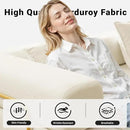 108" Oversized Convertible Sleeper Sofa Bed, Corduroy L Shape Sectional Couch, Folding Sofa Bed with Side Pocket, Modern Cloud Floor Mattress Couch, Modular Sofa for Living Room, Beige by CozyNest Decor