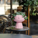 Face Pots for Plants - 7 Inch Ceramic Face Planters Pots Head for Indoor Outdoor, Small Funny Succulent Planters with Drainage Hole, House Room Apartment Decor, Gifts for Women, Bright Pink by GreenHaven Gardens