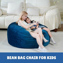 Bmag Giant Bean Bag Chair for Adults, 6FT Bean Bag Chair Convertible Bean Bag Pad, Lazy Sofa Chairs with Memory Foam Filler, Removable Washable Cover for Living Room Bedroom Office - Blue by TinyTreasures Baby Boutique