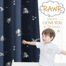 Vangao Kids Curtains Navy Blue Blackout Dinosaur Curtains for Boys Kids Nursery Girls Room Silver Dino Foil Print Thermal Insulated Drapes Grommet Top Window Treatments 63 Inches Length 2 Panels by TinyTreasures Baby Boutique
