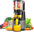 Cold Press Juicer,Slow Masticating Juicer Machines with 5.3" Large Feed Chute for Most Fruits and Vegetables,Easy to Clean Lemon Orange juicer with 250W Motor and High Juice Yield,Metal Gray by CozyNest Decor