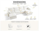 Oversized Modular Sofa Comfy Cloud Couch with Storage, Extra Deep Plush Sectional Sofa Set for Living Room, Covers Washable, Chenille, Olar (White, 6-Seater with 2 Ottomans, u-Shaped) by CozyNest Decor