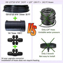 Drip Irrigation System with Water Timer 162ft Drip Irrigation Kit 5/16“ID and 1/4 Inch Pipe Auto Watering System for Garden Adjustable Spray, for Greenhouse, Garden, Lawn, Potted Plants Black by GreenHaven Gardens