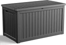 230 Gallon Outdoor Deck Box,Storage Lockable Waterproof Patio Furniture,Garden Tools,Cushions,Pool Accessories Outside Storage Resin Box(Black) by CozyNest Decor