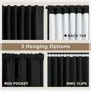 54 Inch Curtains Length 2 Panels Set 100% Blackout Modern Black Out Linen Drapes with White Back Tab Room Darkening Insulated Thermal Short Sundown Solar Curtains for Bedroom Noise Reducing Reduction by CozyNest Decor