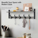 Tatub 29" Rustic Coat Rack Wall Mount with Shelf, Entryway Wall Hooks with Shelf and 5 Metal Hooks, Coat Hangers for Bathroom, Living Room, Bedroom, Kitchen, Grey by CozyNest Decor