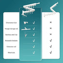 Wall Mounted Clothes Hanger,Clothes Drying Rack,Laundry Rack Wall Mount,Drying Rack Clothing,Clothes Rack Retractable,Collapsible(Tri-Fold), with Windproof Holes & Clips,White Color by CozyNest Decor