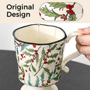 360ml -12.17oz Painted Cherry Fruit Ceramic Mug - Cute irish Coffee Glasses for Latte, Espresso - Gift for Women, Dishwasher Safe by CozyNest Decor