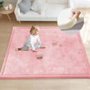 ACOMOPACK Baby Play Mat for Floor 1.3" Thick Memory Foam 50x50 Soft Velvet Playpen Mat for Kids,Infants,Toddlers,Tummy Time Crawling Mats with Non-Slip Bottom,Yoga,Tatami,Nursery Rug（Pink） by TinyTreasures Baby Boutique