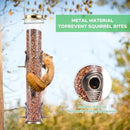 MIXXIDEA 1PK Metal Bird Feeders with 6 Feeding Ports,Tube Bird Feeder with Steel Hanger,Hard Plastic Wild Bird Feeder for Outdoors Hanging, Attracting Birds in Your Lawn, Garden, Balcony–Bronze by CozyNest Decor